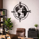 Quadro Metálico mapa e bússola